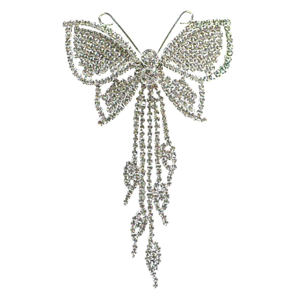 Brand New Rhinestone Crystal Butterfly Barrette